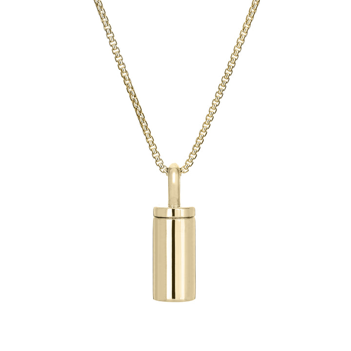 Cylinder Urn Necklace in 14K Gold