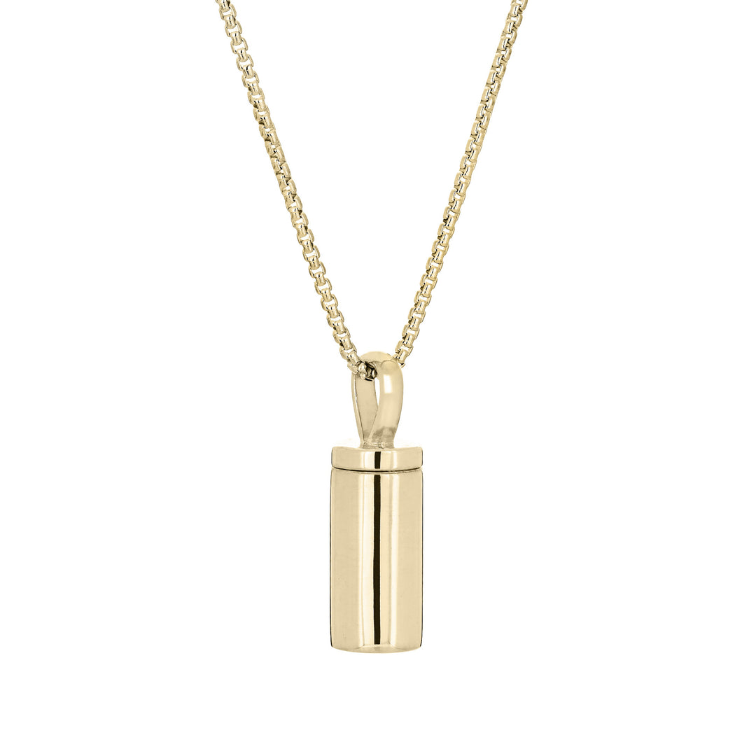 Cylinder Urn Necklace in 14K Gold