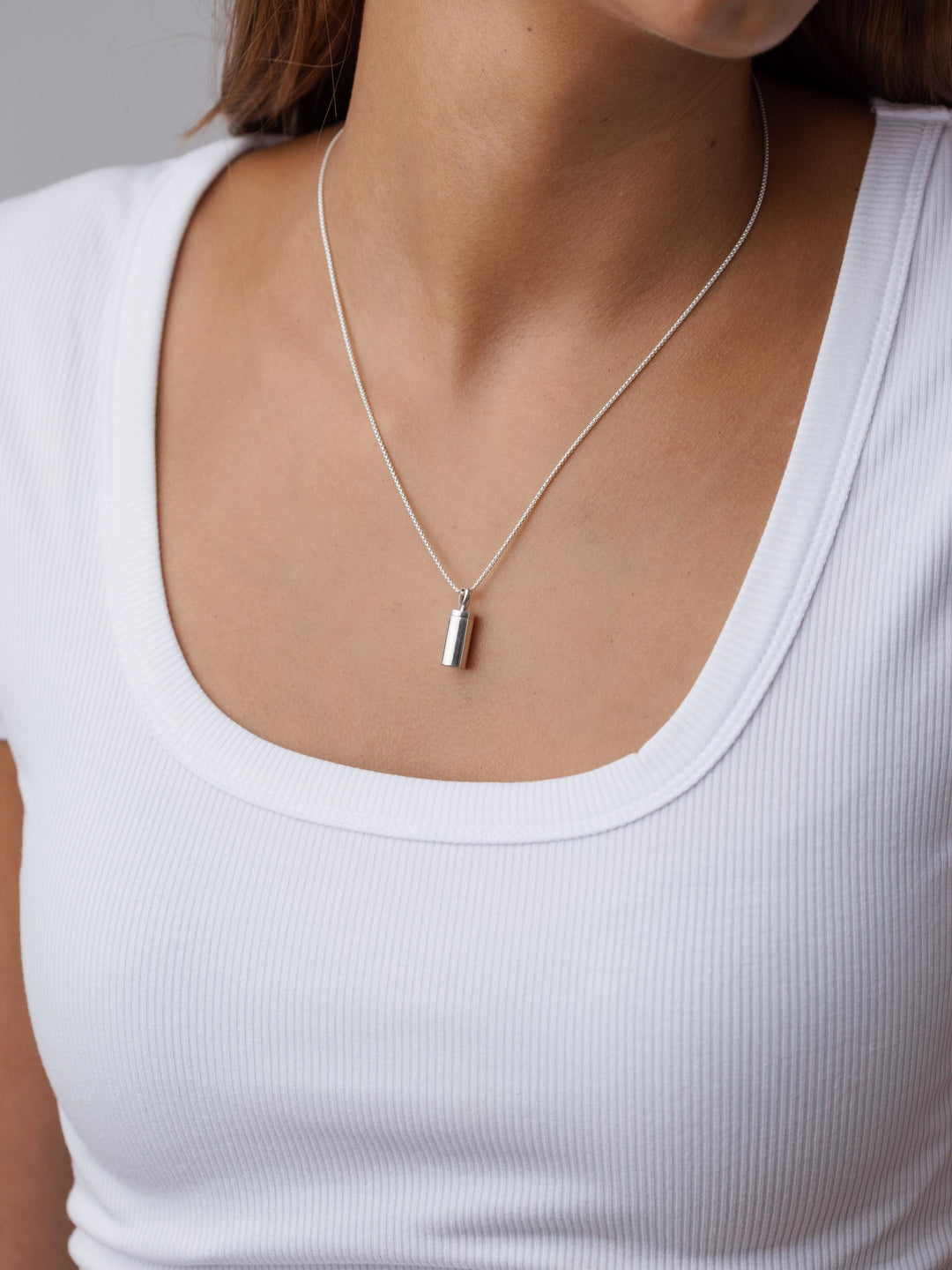 Cylinder Urn Necklace in 14K Gold