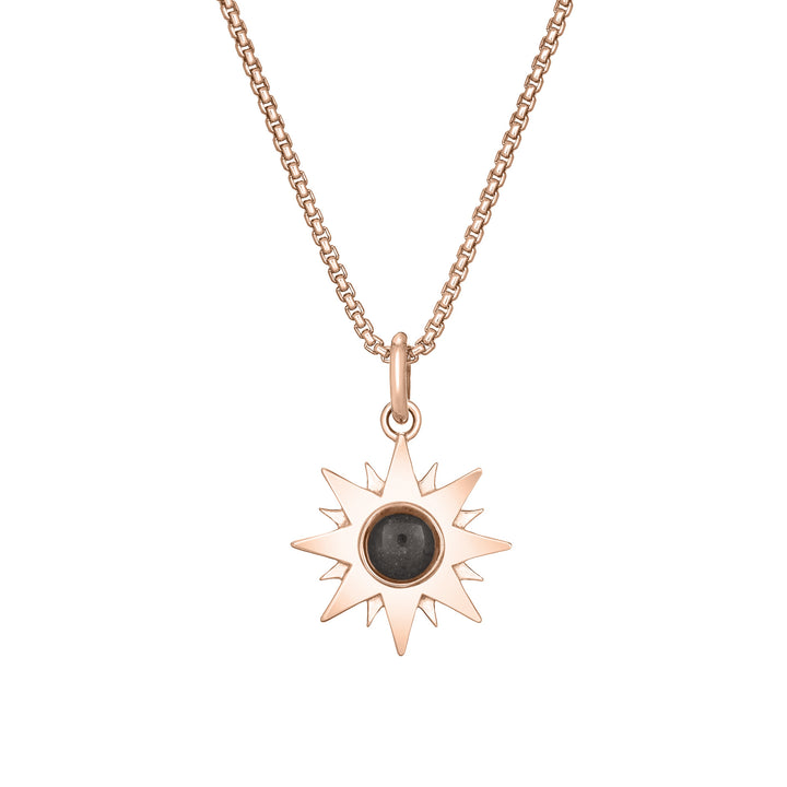 You Are My Sunshine Cremation Necklace in 14K Rose Gold