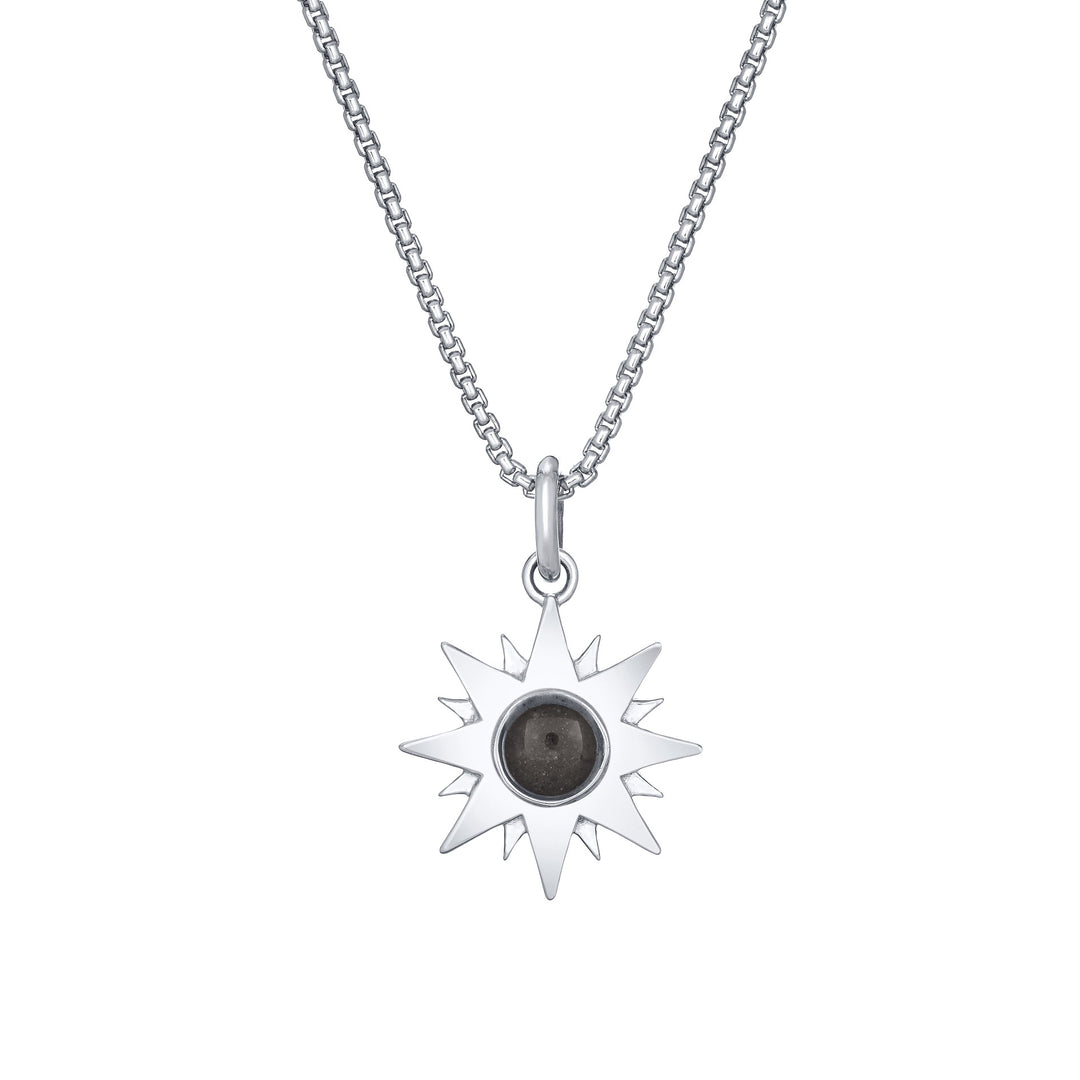 You Are My Sunshine Cremation Necklace in 14K White Gold