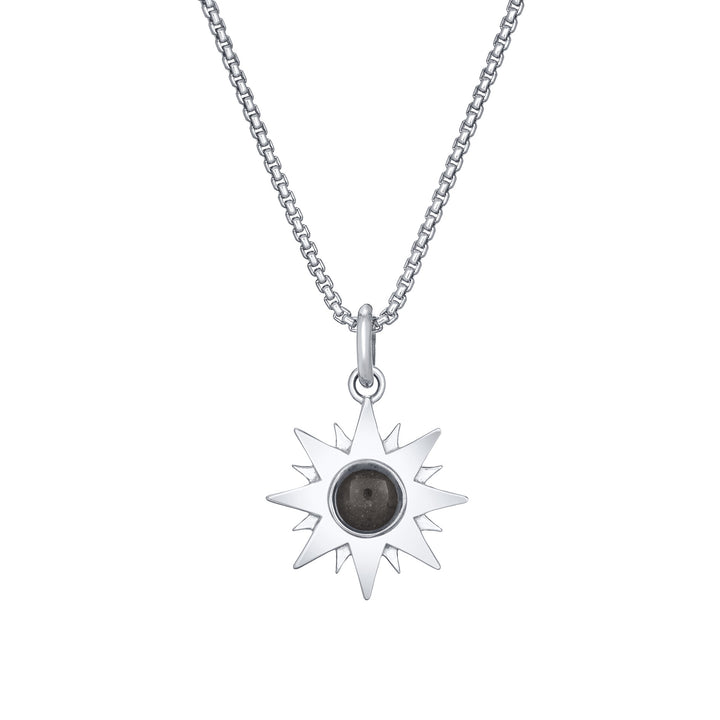You Are My Sunshine Cremation Necklace in 14K White Gold