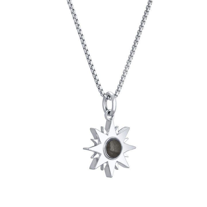 You Are My Sunshine Cremation Necklace in 14K White Gold