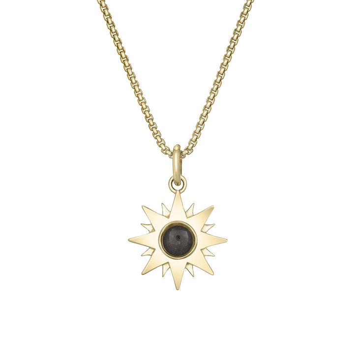 You Are My Sunshine Cremation Necklace in 14K Yellow Gold