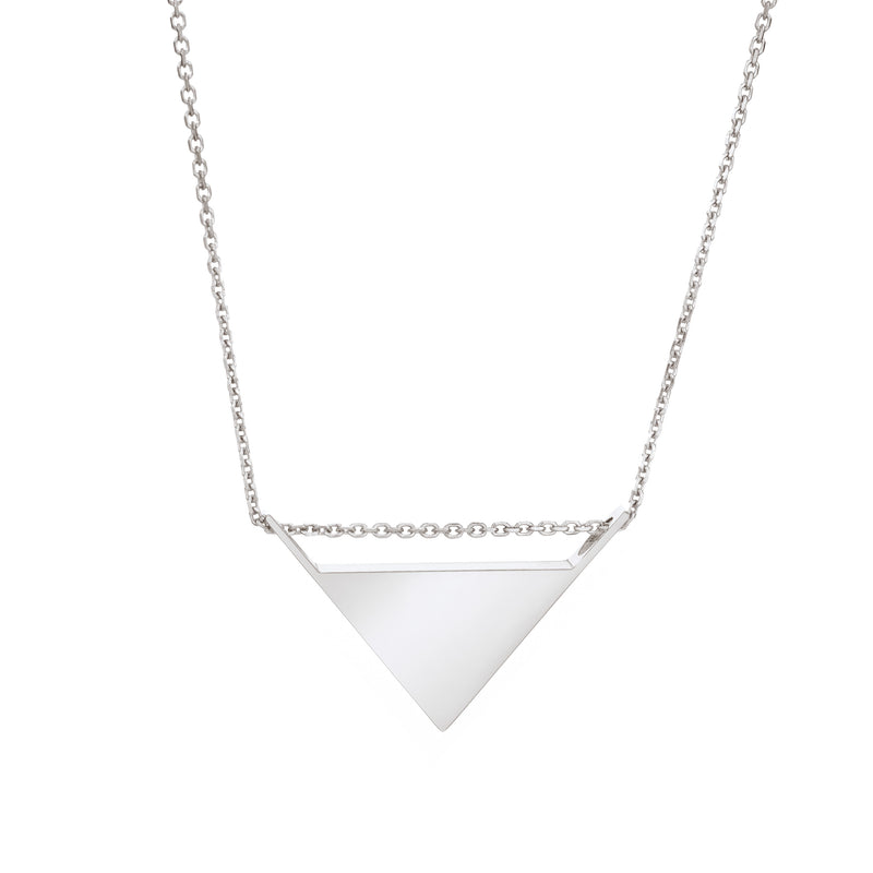 Detailed Sliding Triangle Cremation Necklace in Sterling Silver