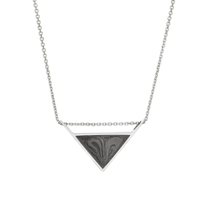 Detailed Sliding Triangle Cremation Necklace in Sterling Silver