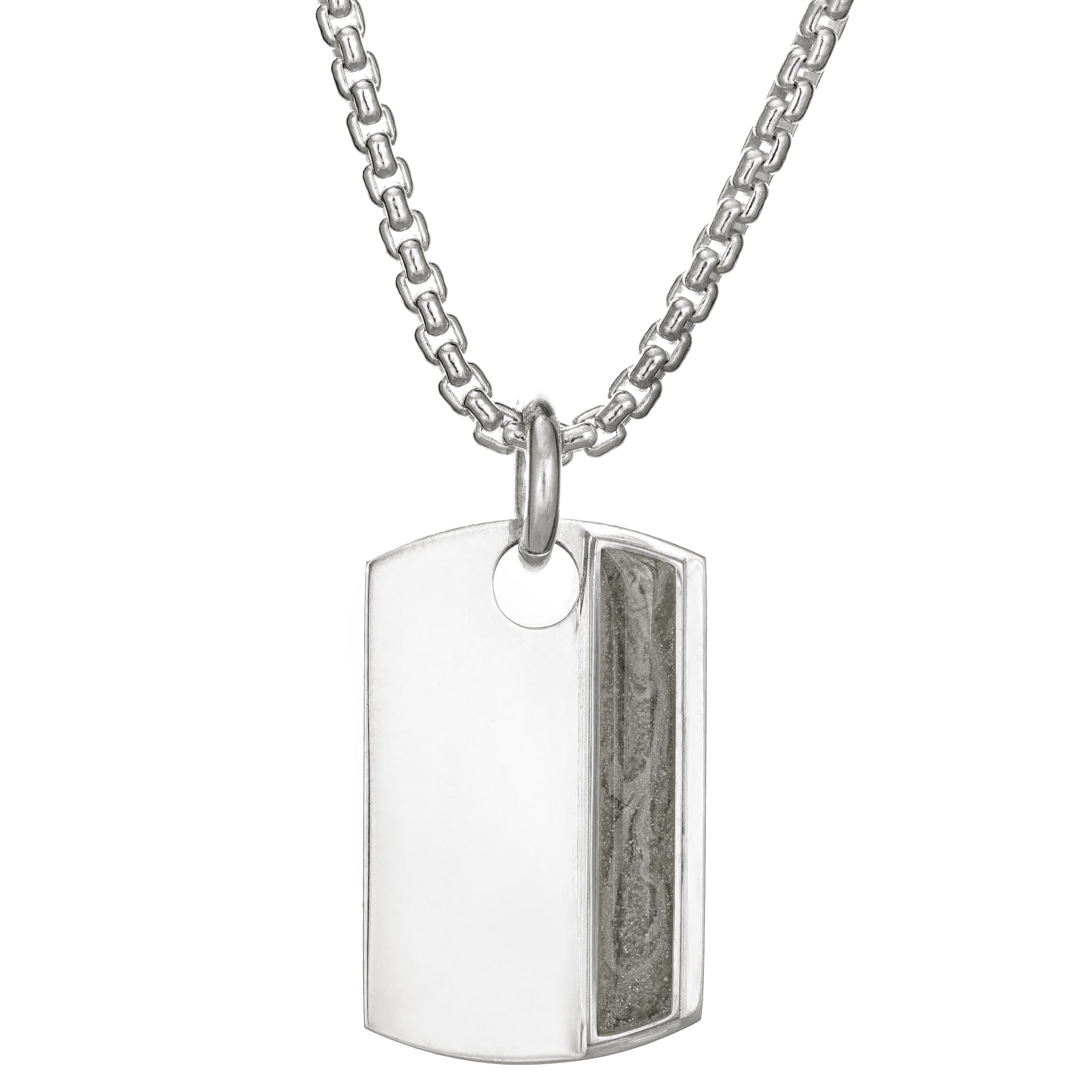 Men's Personalised Dog Tag Necklace in Solid Sterling Silver