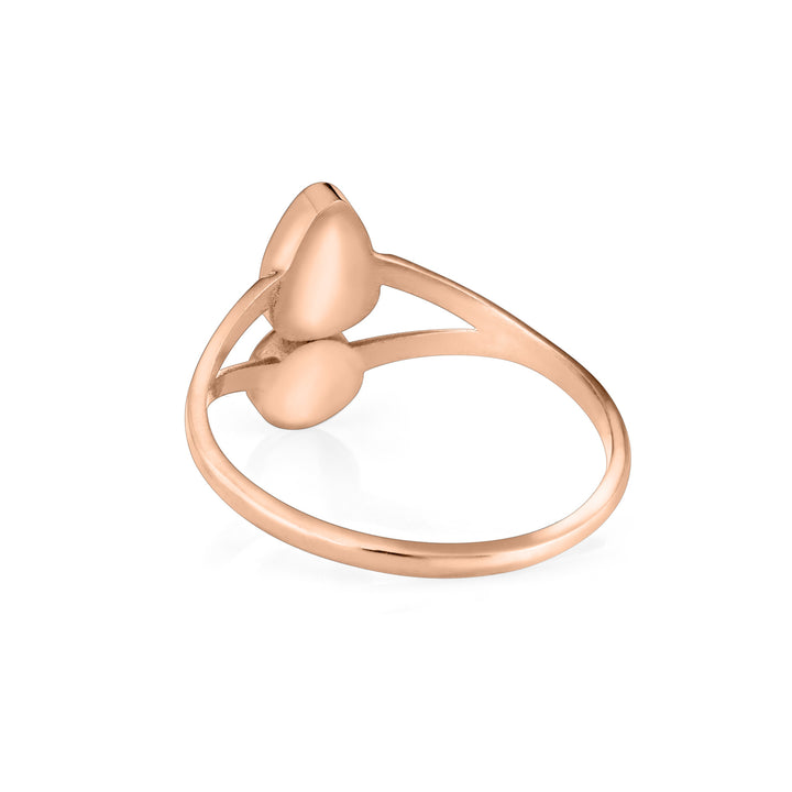 Double Setting Split Shank Cremation Ring in 14K Rose Gold