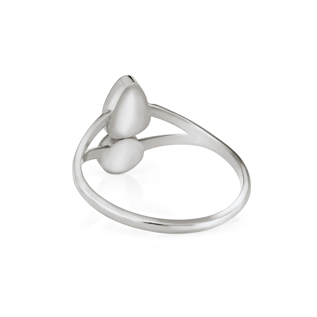 Double Setting Split Shank Cremation Ring in Sterling Silver
