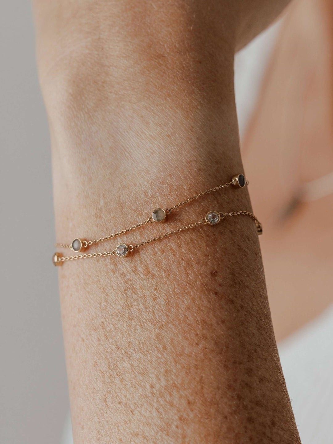 Double Strand Cremation Bracelet in 14K Rose Gold