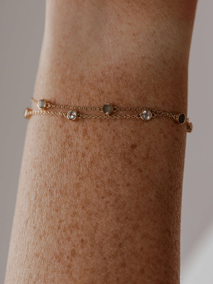 Double Strand Cremation Bracelet in 14K Rose Gold