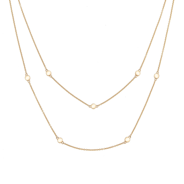 Double Strand Cremation Necklace in 14K Yellow Gold