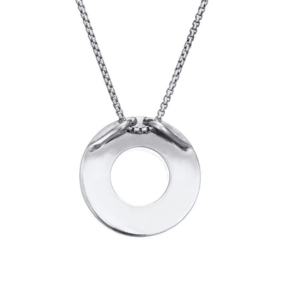 The eternity memorial necklace by close by me jewelry in 14k white gold from the back