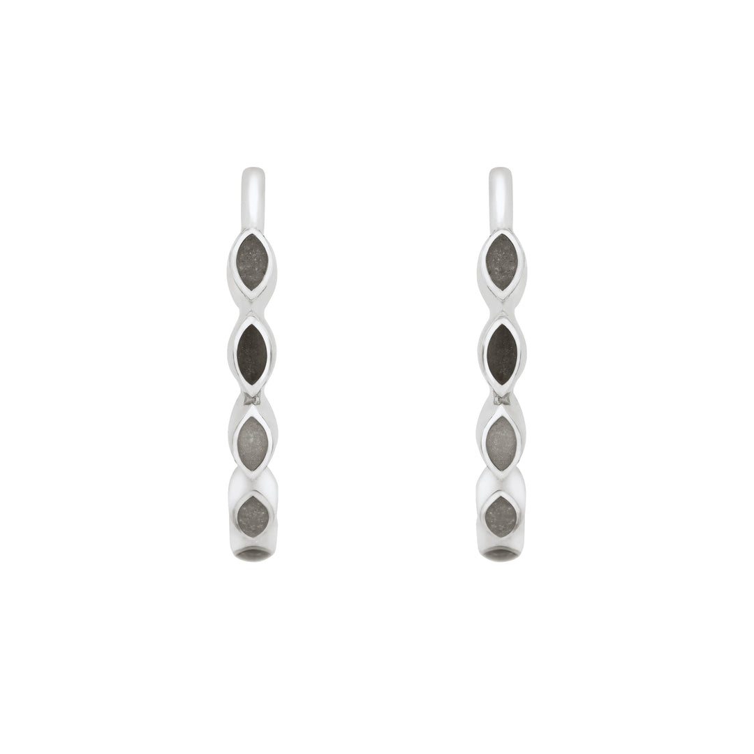 Five Setting Open Hoop Cremation Earrings in Sterling Silver