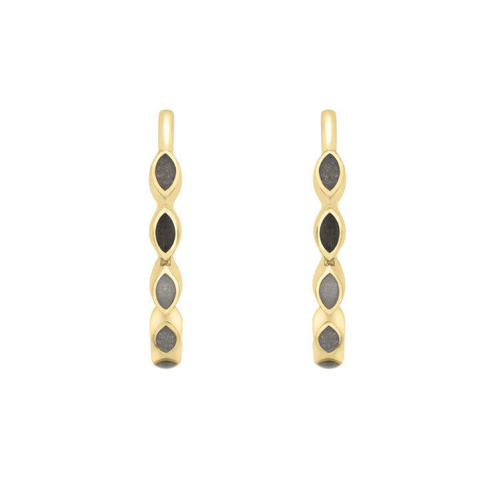 Five Setting Open Hoop Cremation Earrings in 14K Yellow Gold