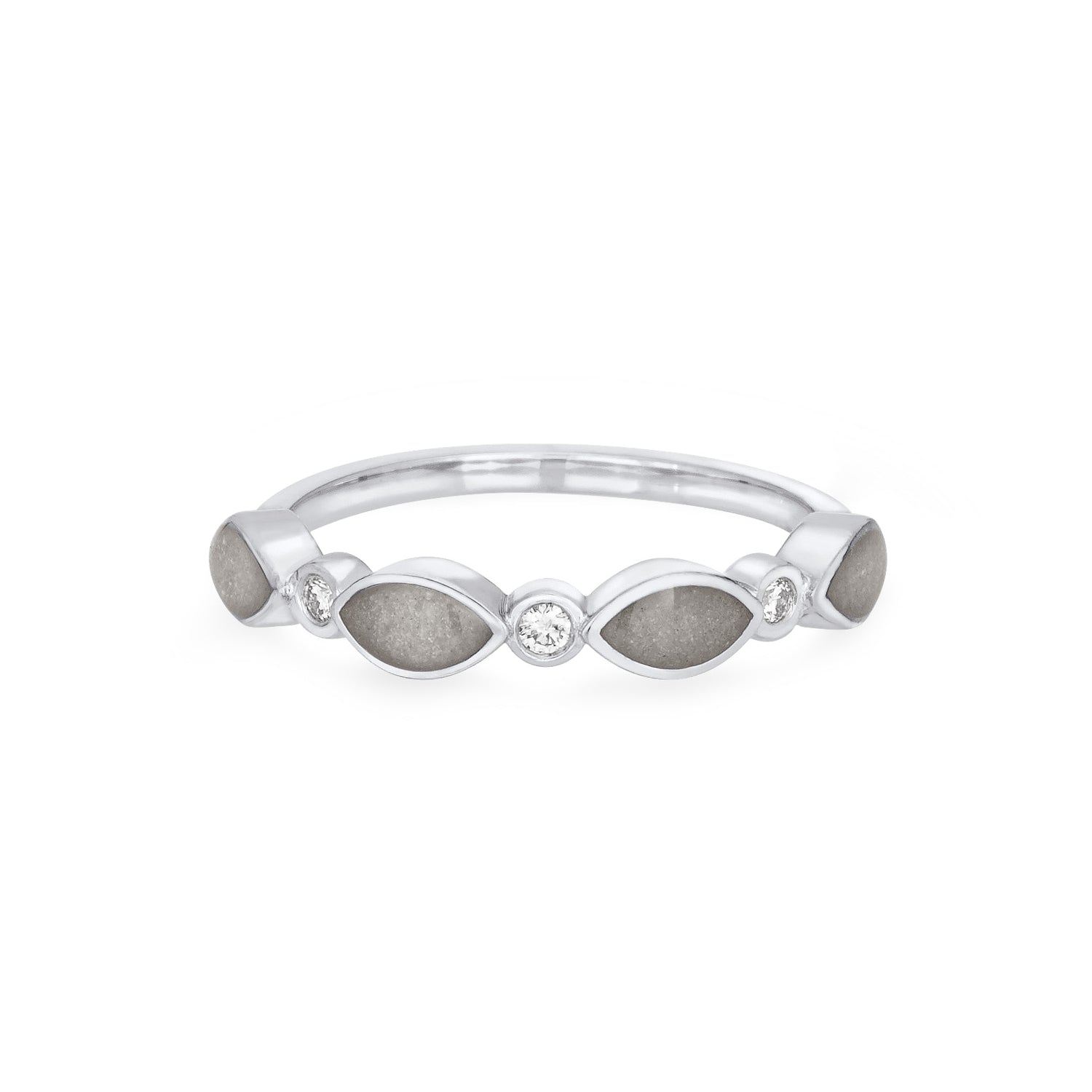 14K White Gold Diamond Cremation Ring with Four Settings – closebymejewelry