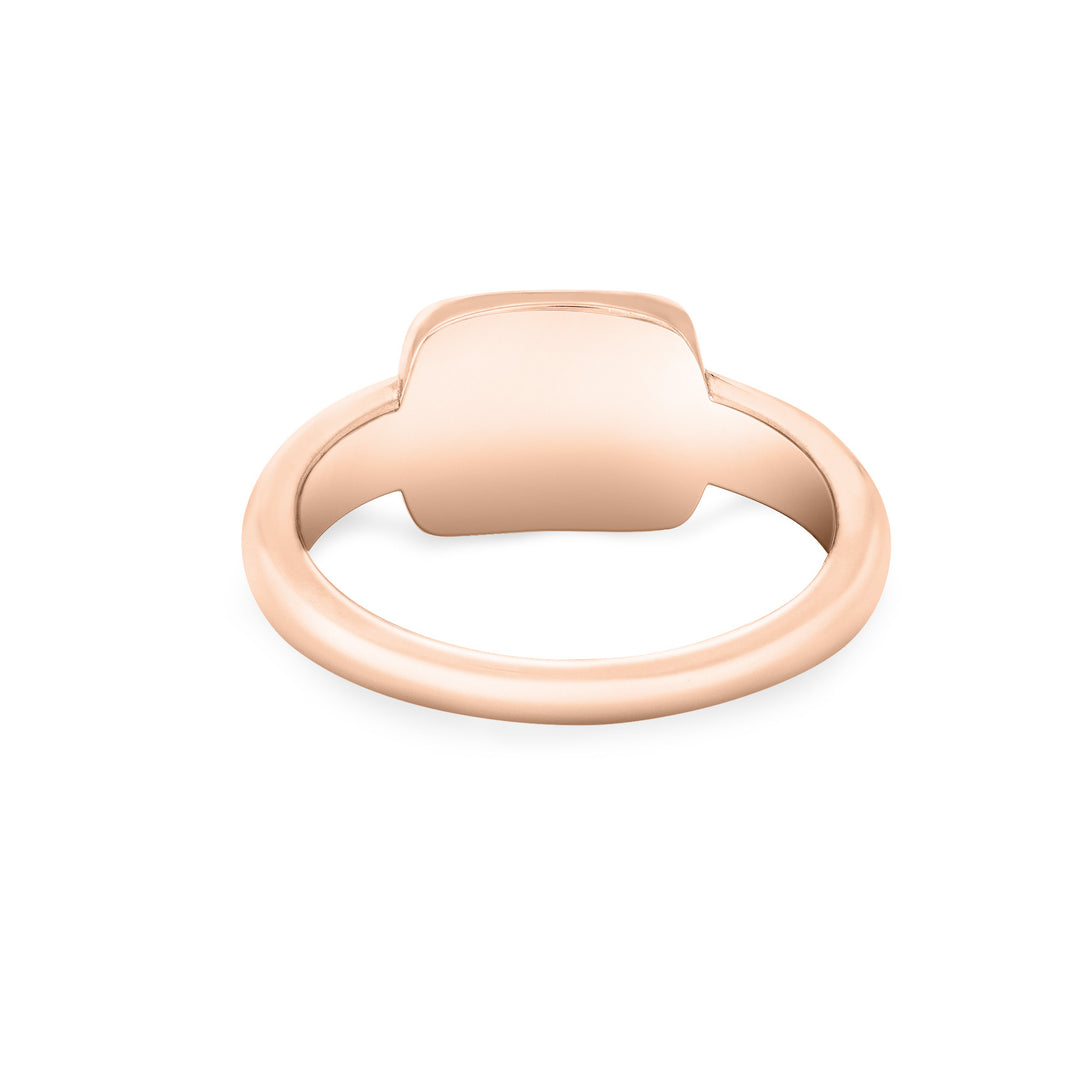 Framed Cushion Cremation Ring in 14K Rose Gold