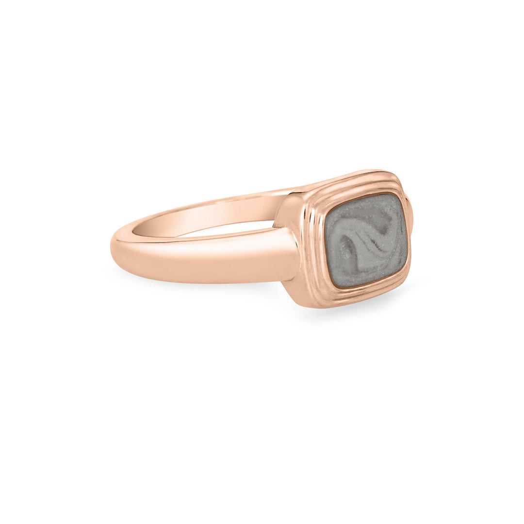 Framed Cushion Cremation Ring in 14K Rose Gold