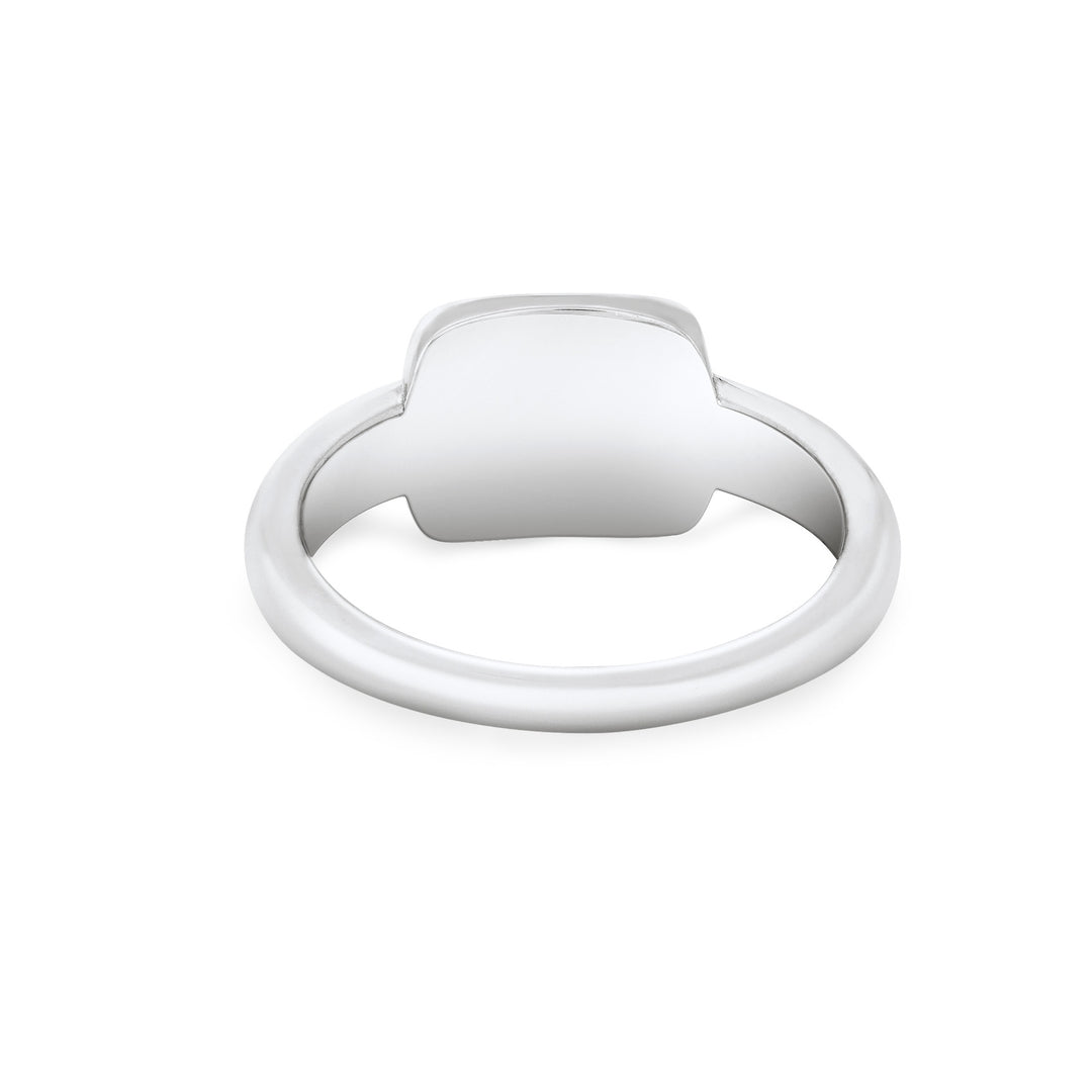 Framed Cushion Cremation Ring in Sterling Silver