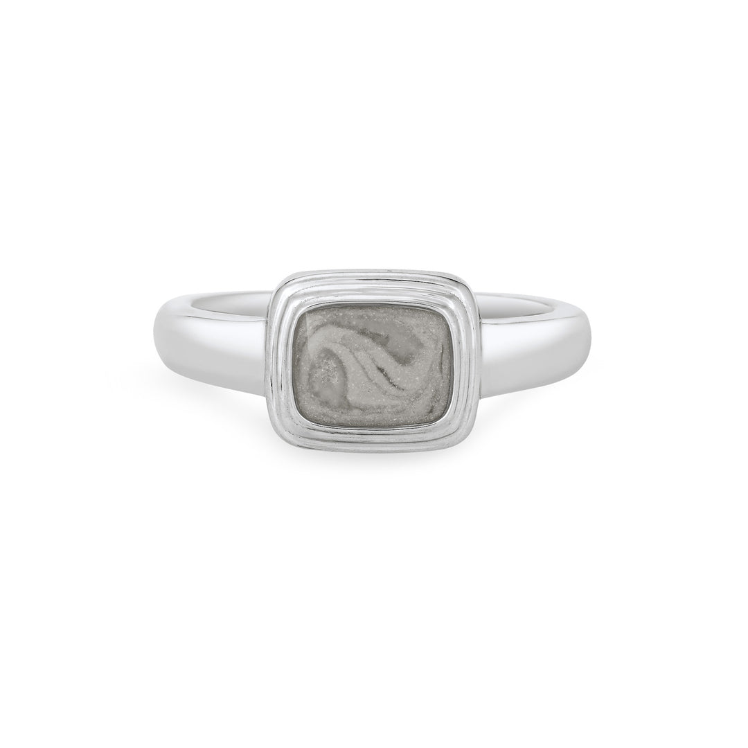 Framed Cushion Cremation Ring in Sterling Silver