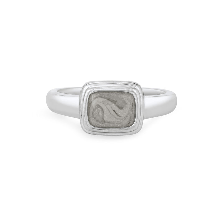 Framed Cushion Cremation Ring in Sterling Silver