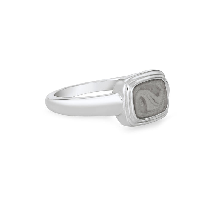 Framed Cushion Cremation Ring in Sterling Silver