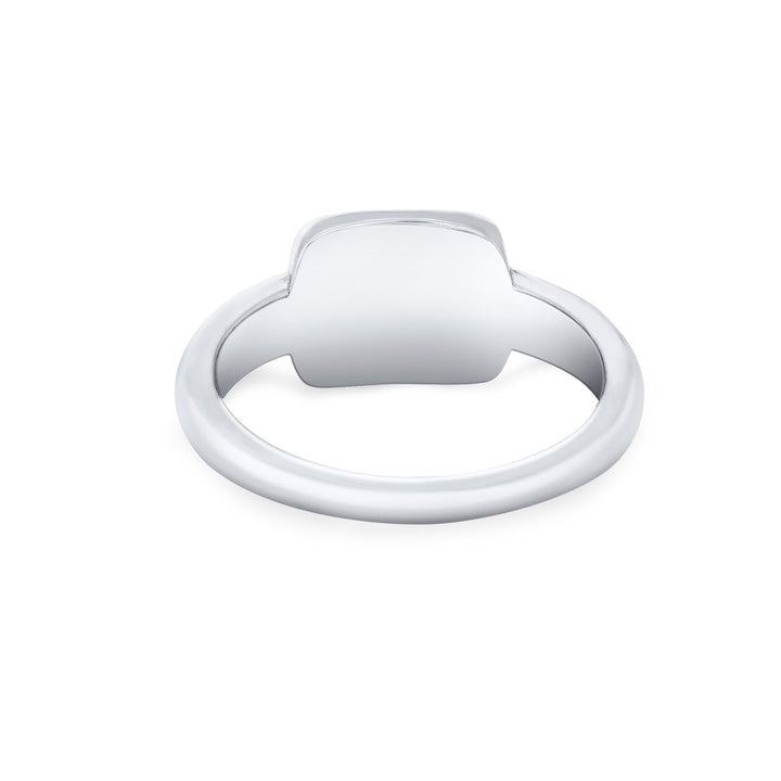 Framed Cushion Cremation Ring in 14K White Gold