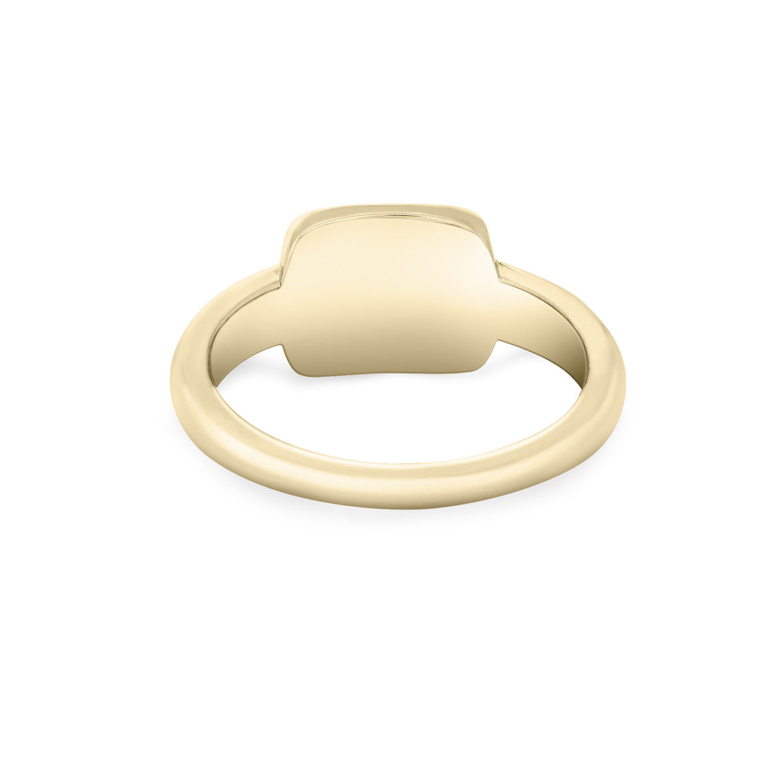 Framed Cushion Cremation Ring in 14K Yellow Gold