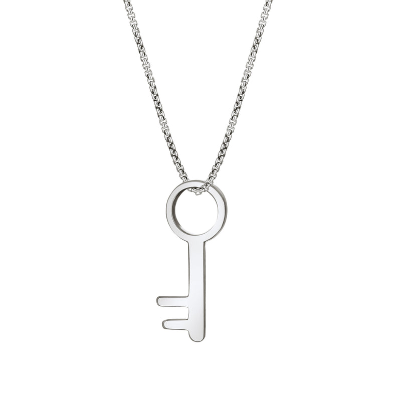 Pictured here is the Key-Shaped Cremation Pendant designed by close by me jewelry in Sterling Silver from the back