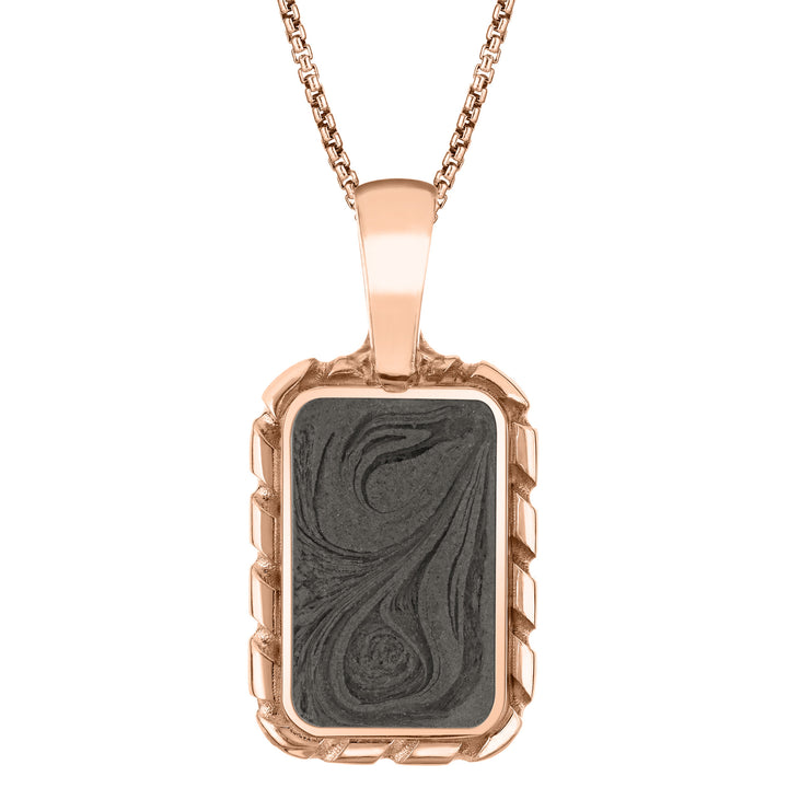 The largest of close by me jewelry's cable memorial pendants in 14k rose gold from the front