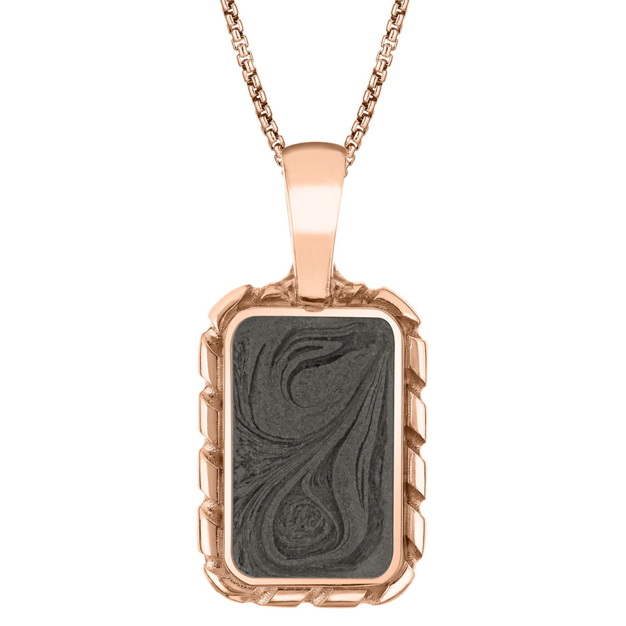 The largest of close by me jewelry's cable memorial pendants in 14k rose gold from the front