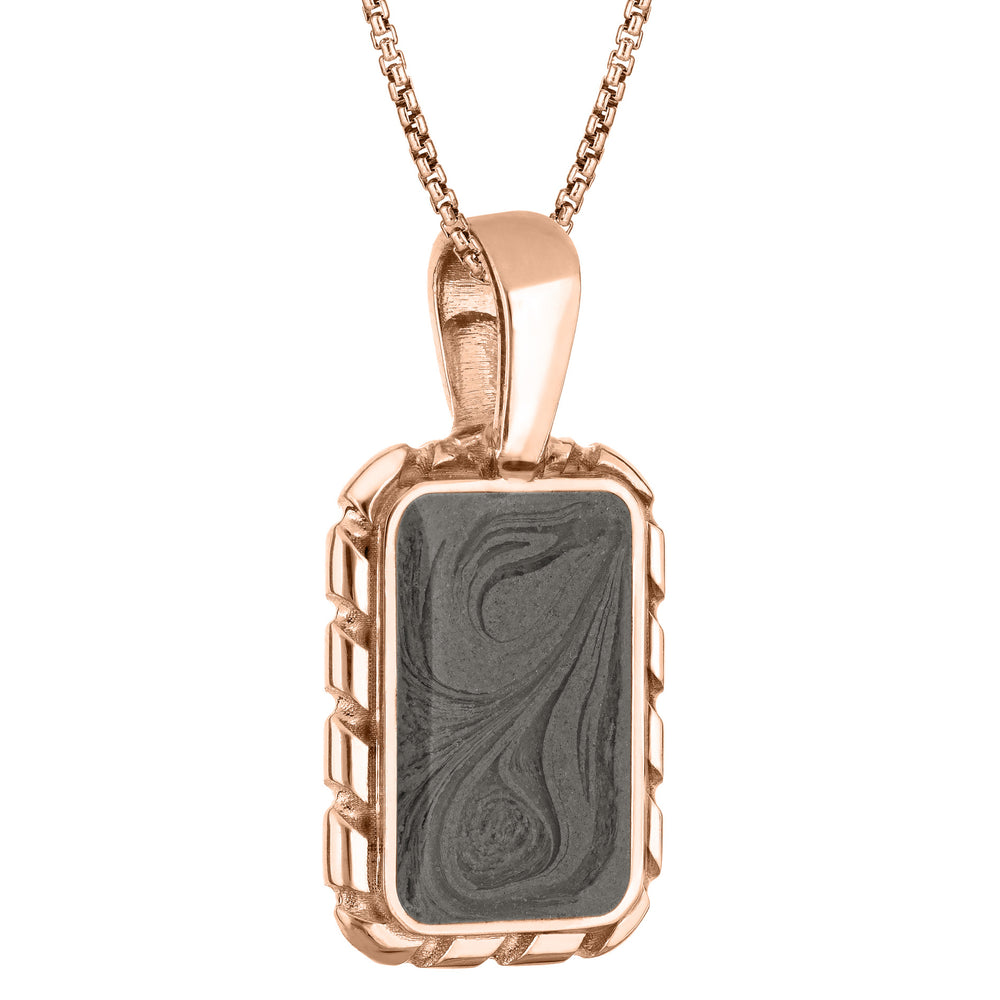The largest of close by me jewelry's cable memorial pendants in 14k rose gold from the side