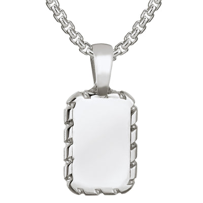 The largest of close by me jewelry's cable cremated remains pendants on a thick chain in sterling silver from the back
