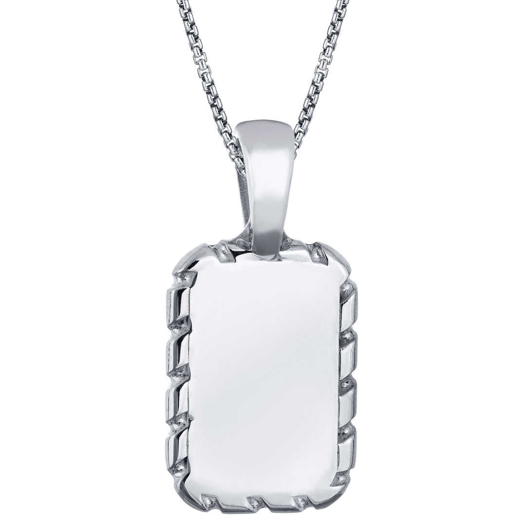The largest of close by me jewelry's cable ashes pendants in 14k white gold from the back