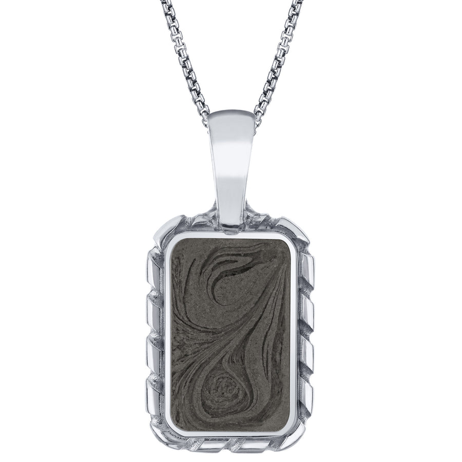 The largest of close by me jewelry's cable ashes pendants in 14k white gold from the front