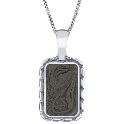 The largest of close by me jewelry's cable ashes pendants in 14k white gold from the front