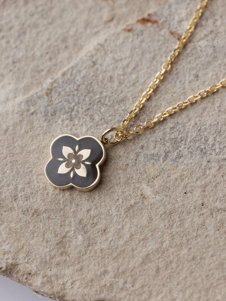 Clover Cremation Necklace in 14K Rose Gold