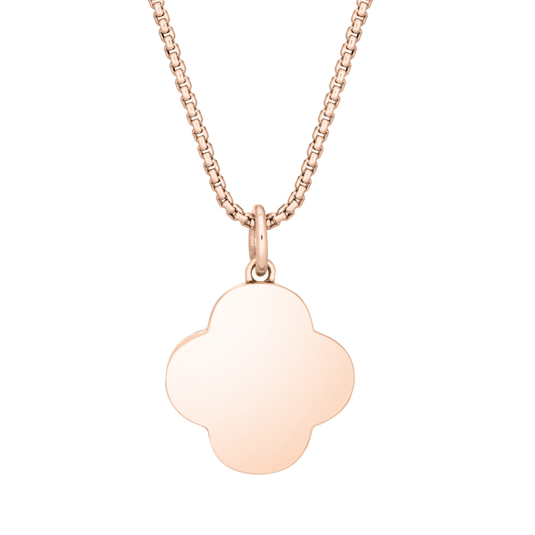 Clover Cremation Necklace in 14K Rose Gold