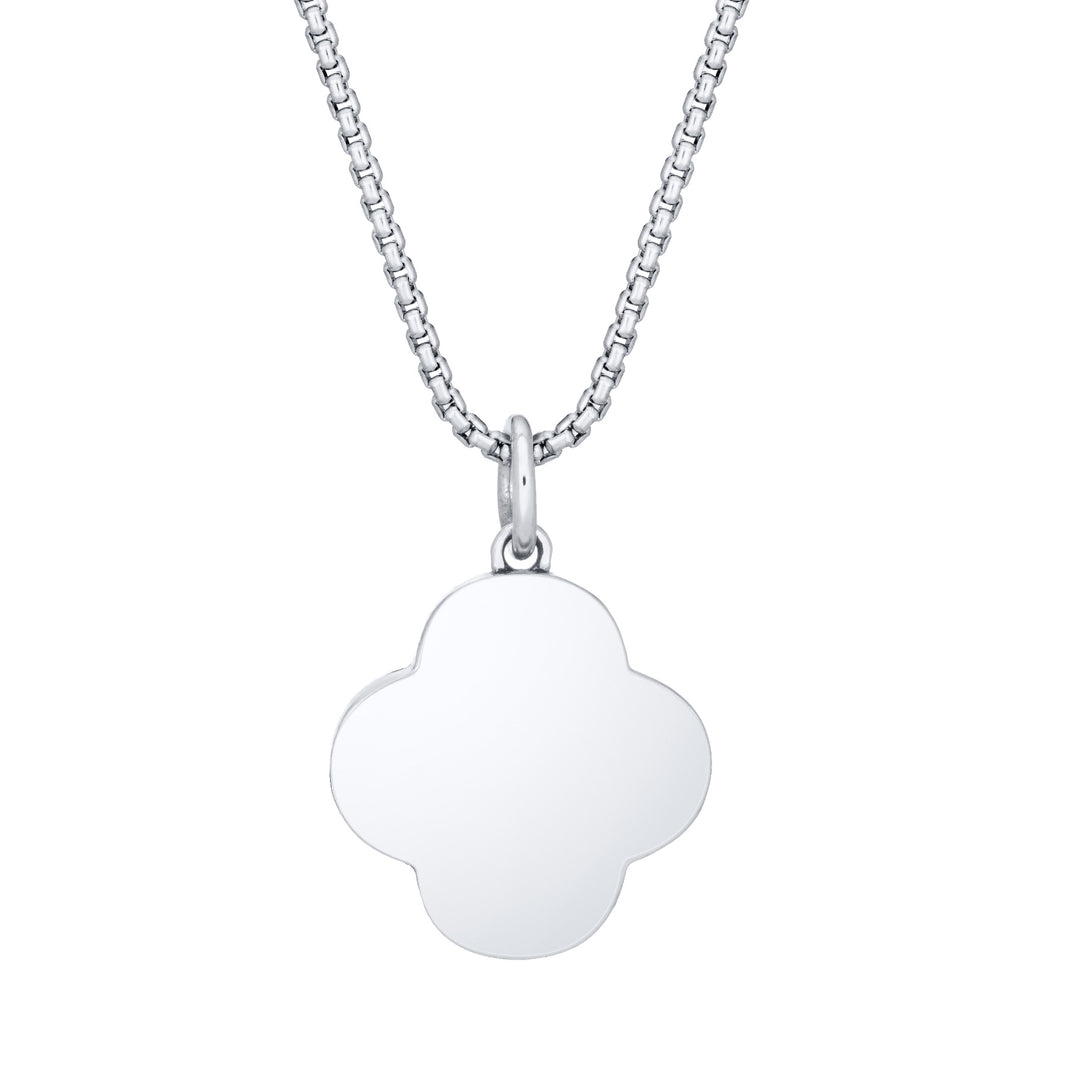 Clover Cremation Necklace in 14K White Gold