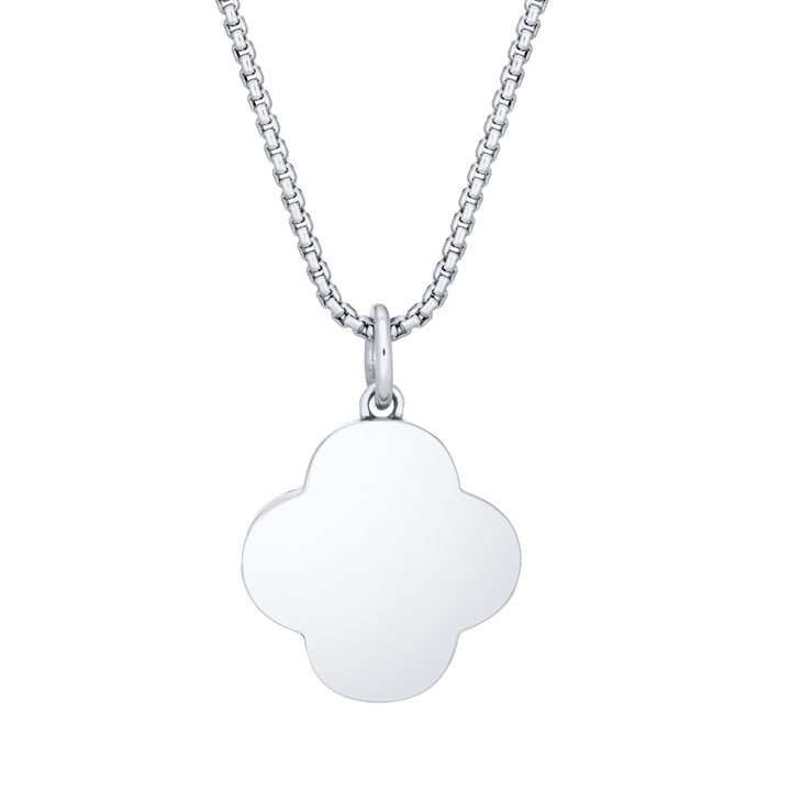 Clover Cremation Necklace in 14K White Gold