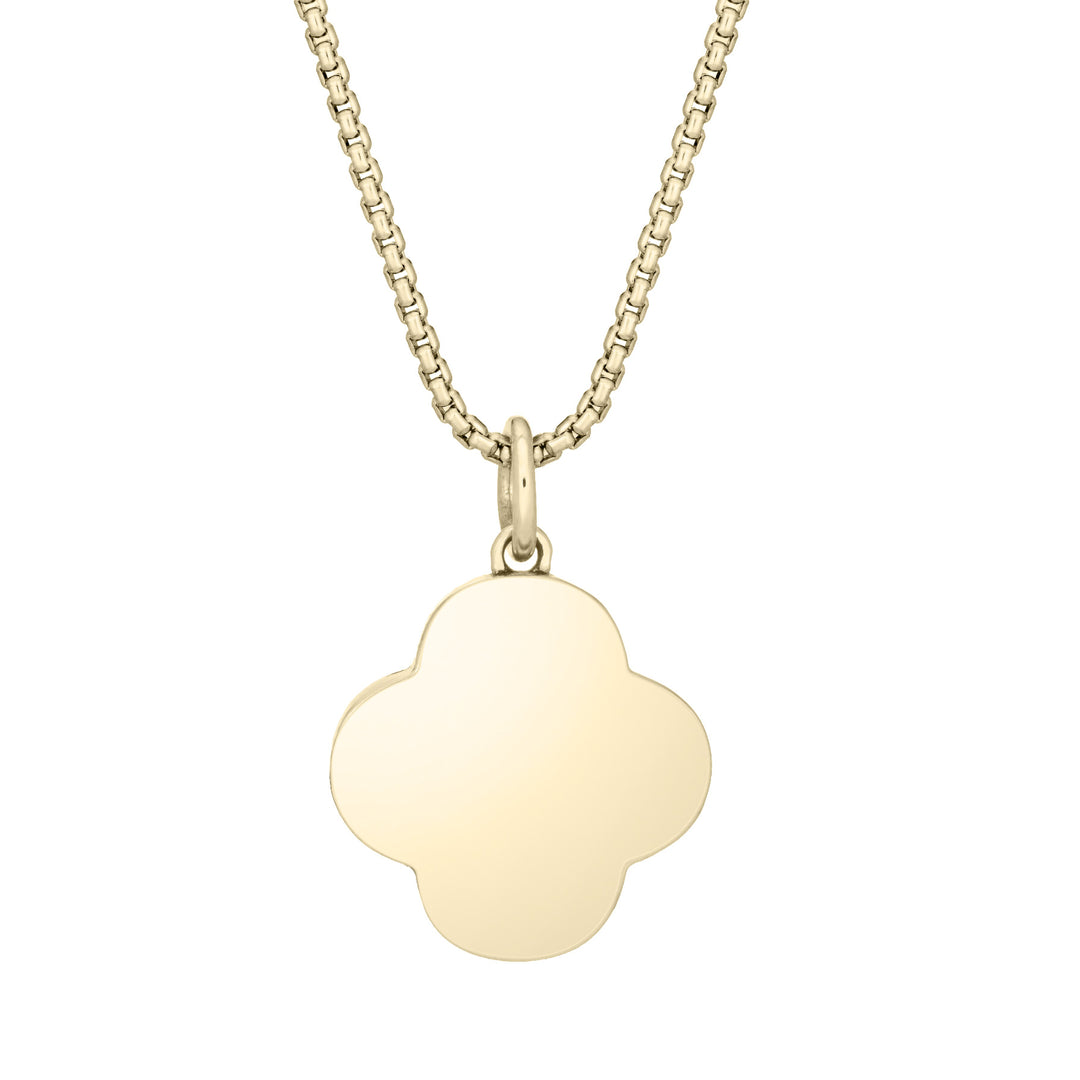 Clover Cremation Necklace in 14K Yellow Gold
