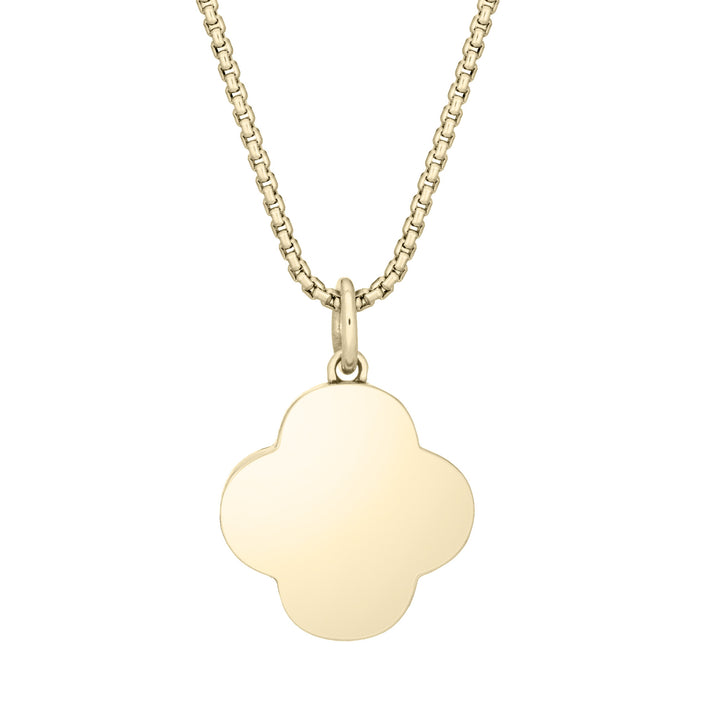 Clover Cremation Necklace in 14K Yellow Gold