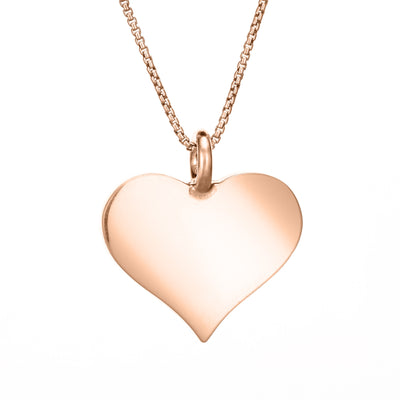 The 14k rose gold large heart pendant with ashes by close by me jewelry from the back