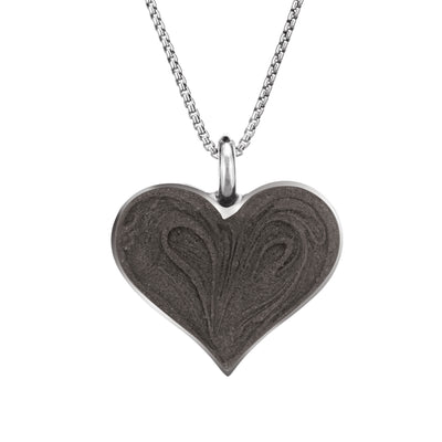 The sterling silver large heart memorial pendant by close by me jewelry from the front