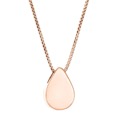 close by me's 14K Rose Gold Large Pear Memorial Sliding Pendant from the back