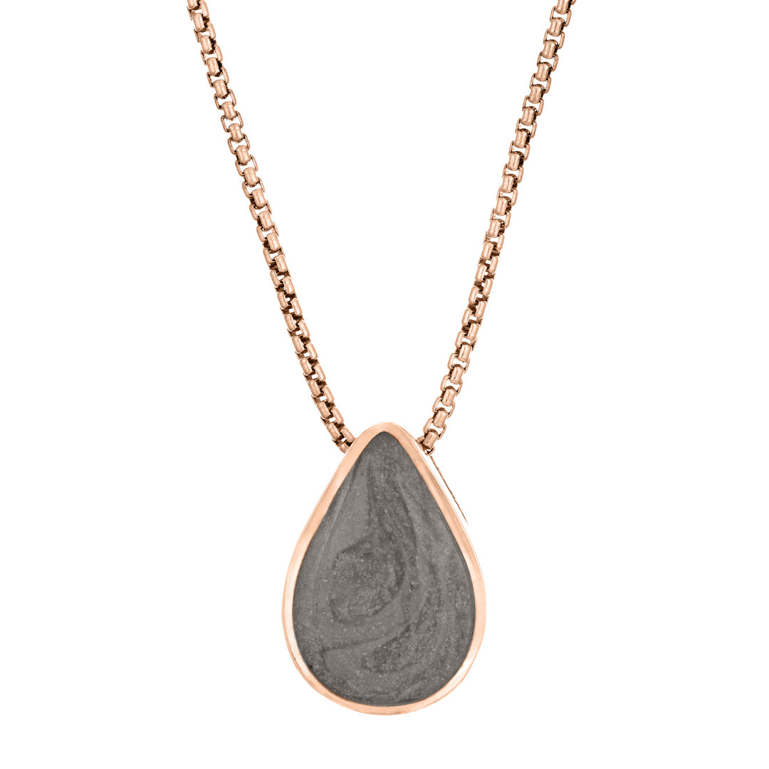 close by me's 14K Rose Gold Large Pear Sliding Memorial Pendant from the front