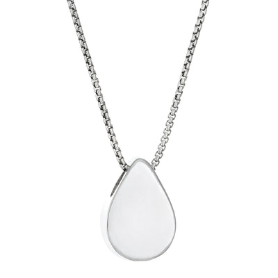 close by me's 14K White Gold Large Pear Sliding Memorial Pendant from the back