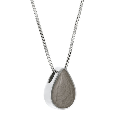 close by me's 14K White Gold Large Pear Sliding Memorial Pendant from the side