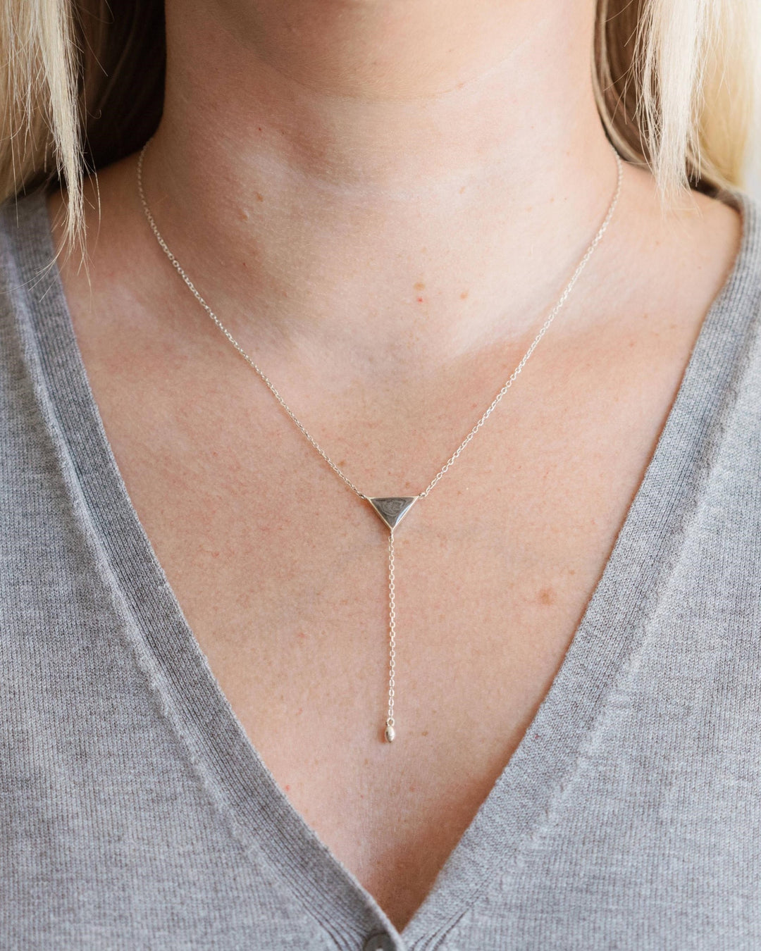 Lariat Cremation Necklace in 14K Rose Gold