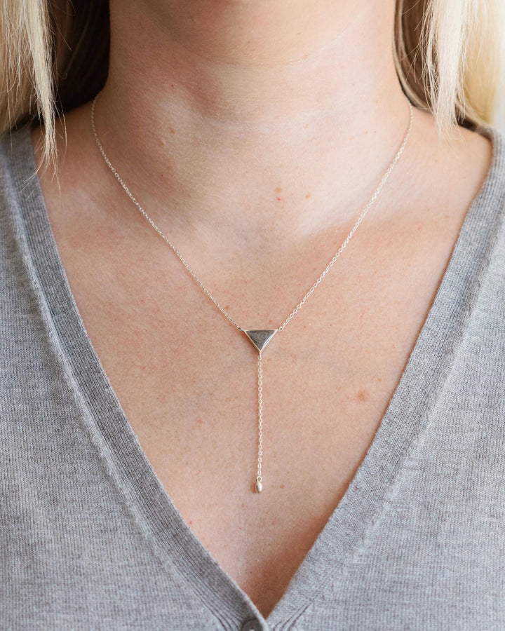 Lariat Cremation Necklace in 14K Rose Gold